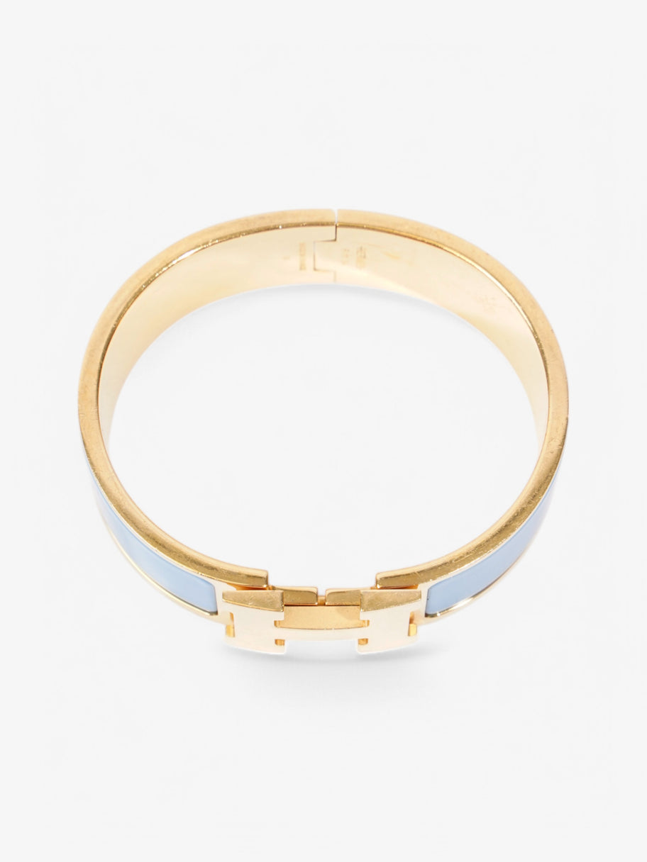 Hermes Clic Clac H bracelet Blue Yellow Gold Plated GM Image 2