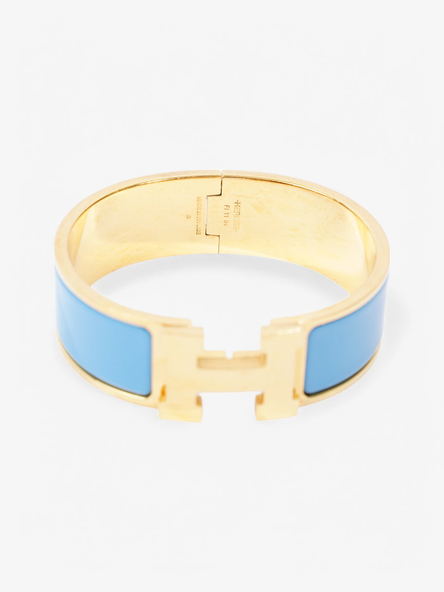Hermes Clic Clac H bracelet Blue Yellow Gold Plated GM Image 3