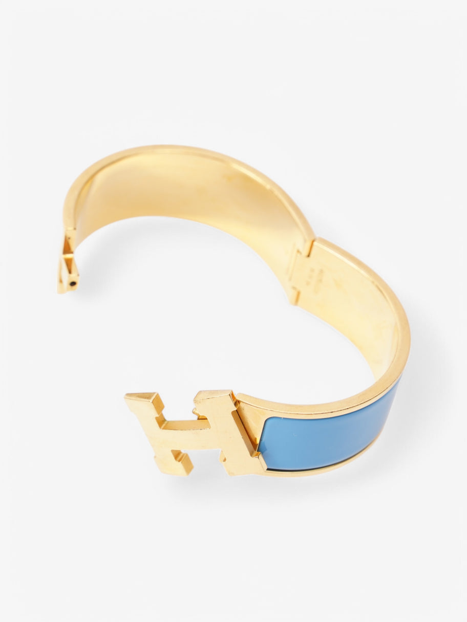 Hermes Clic Clac H bracelet Blue Yellow Gold Plated GM Image 4