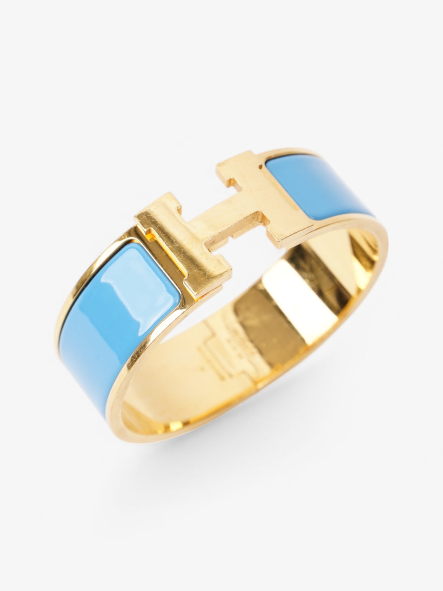 Hermes Clic Clac H bracelet Blue Yellow Gold Plated GM Image 5
