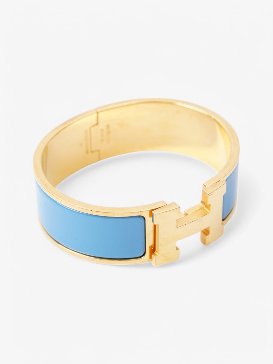 Hermes Clic Clac H bracelet Blue Yellow Gold Plated GM Image 6