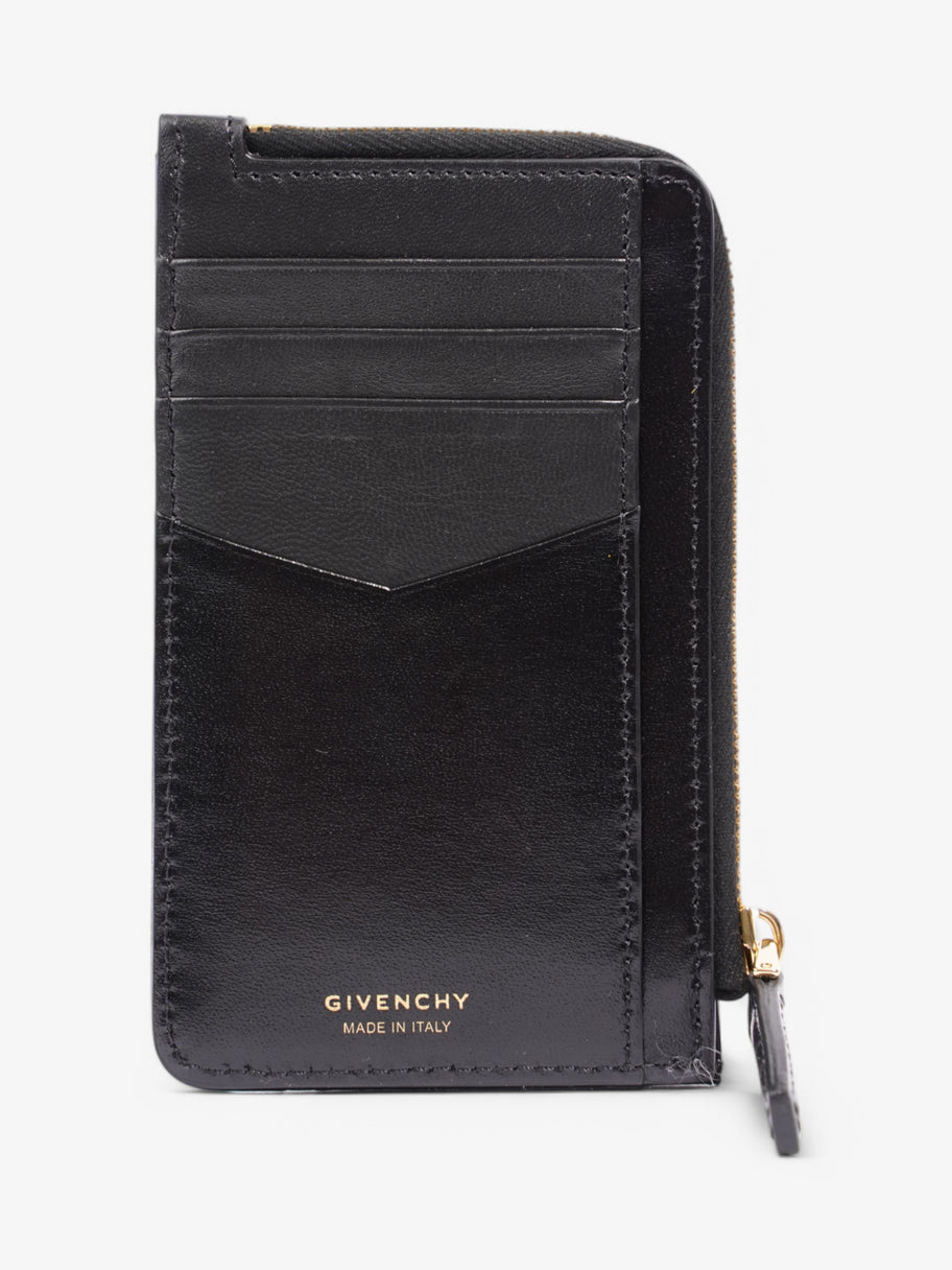 Givenchy Logo Card Holder Black / White Leather Image 3