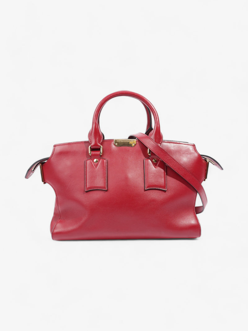  Burberry Clifton Red Calfskin Leather Medium