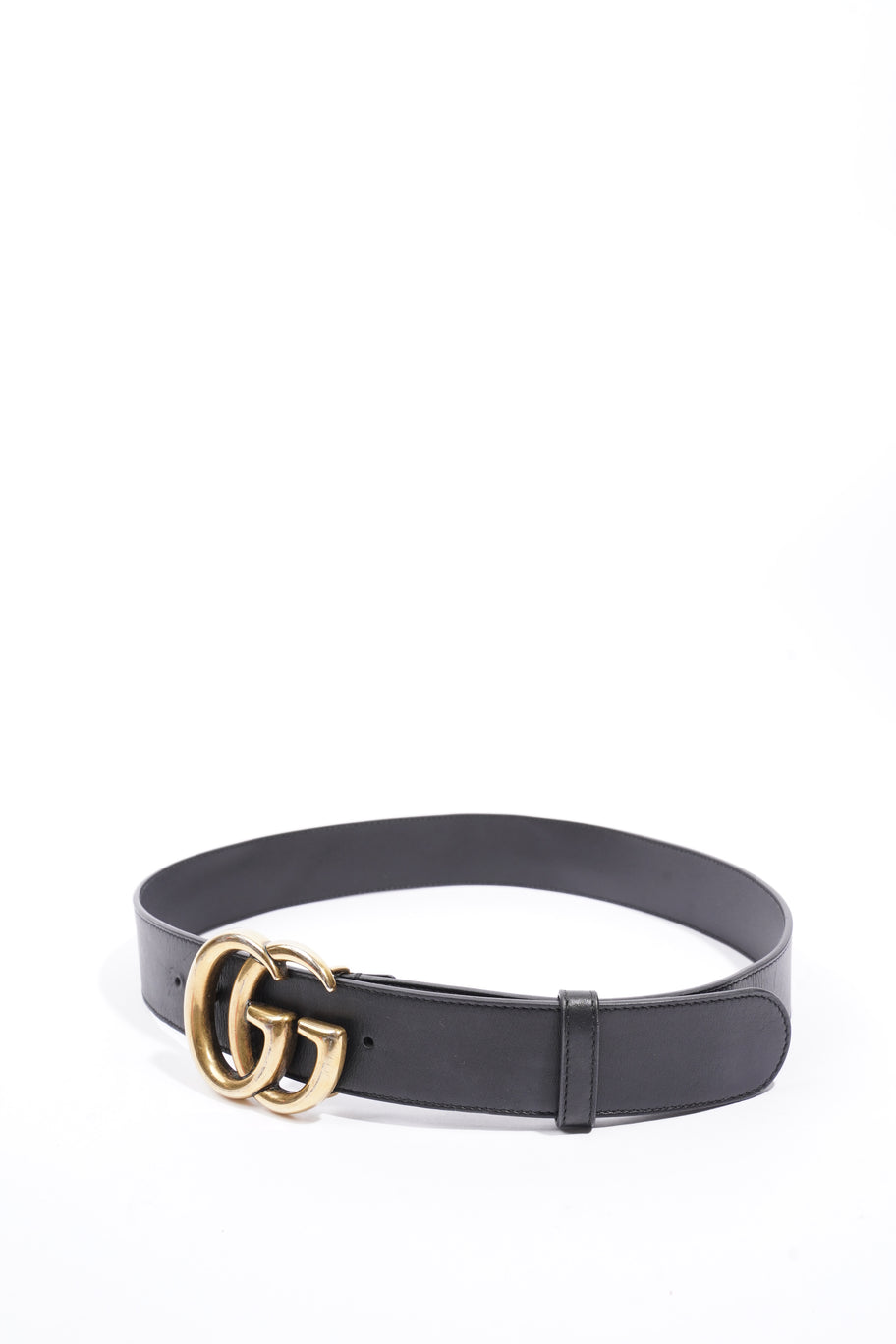 Gucci GG Marmont 2015 Re-Edition Wide Belt  Black Leather 85cm / 34