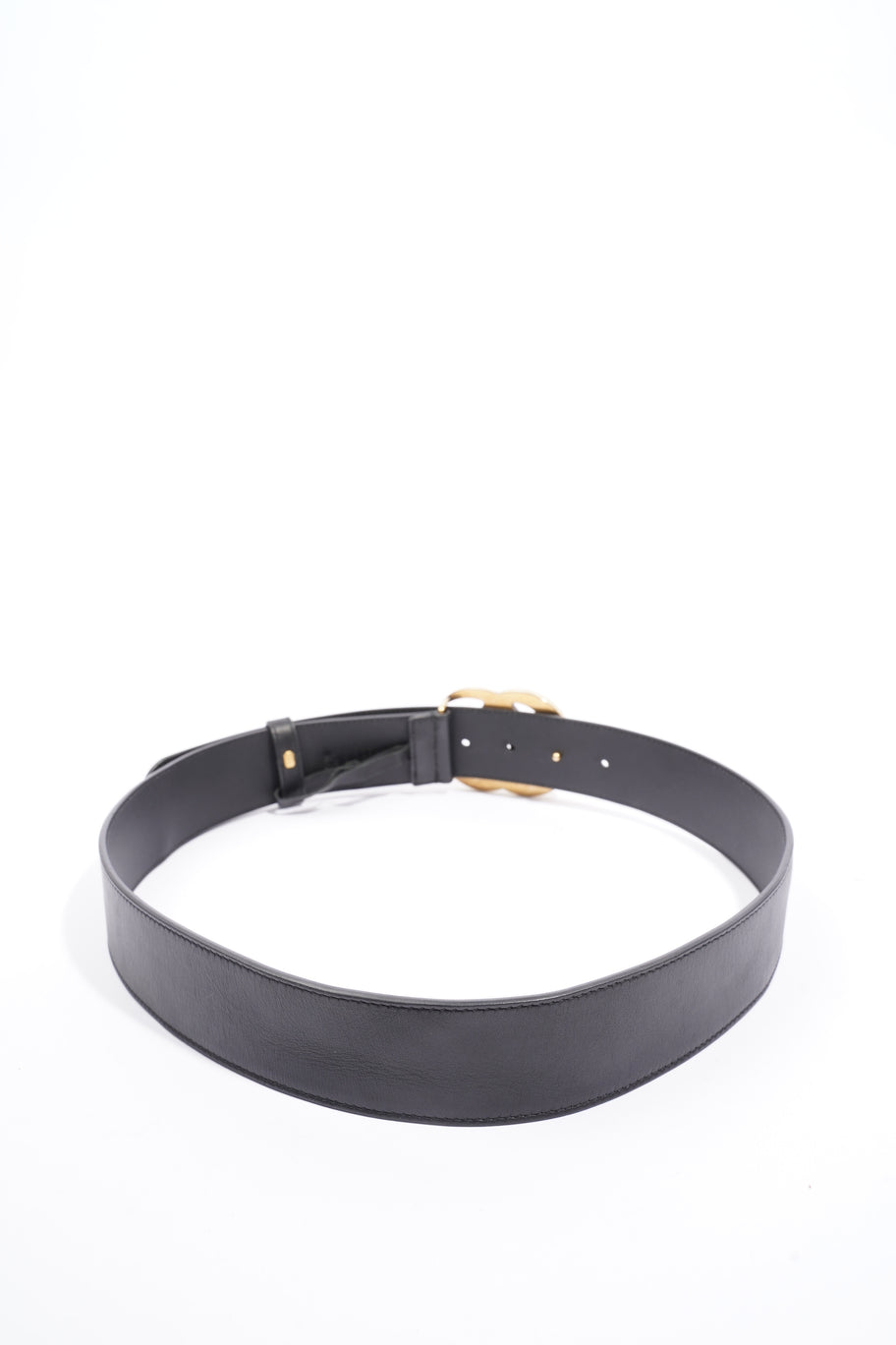 Gucci GG Marmont 2015 Re-Edition Wide Belt  Black Leather 85cm / 34