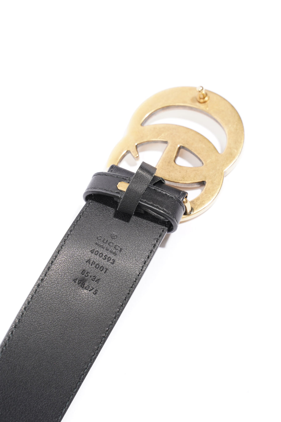 Gucci GG Marmont 2015 Re-Edition Wide Belt  Black Leather 85cm / 34