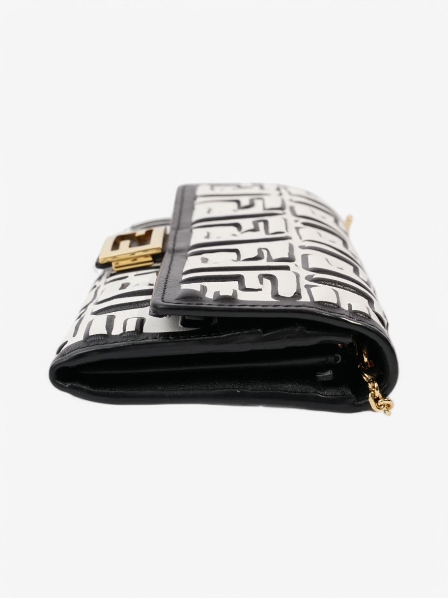 Fendi x Joshua Vides FF Embossed Continental Wallet on Chain Black / White Nappa Leather Image 4