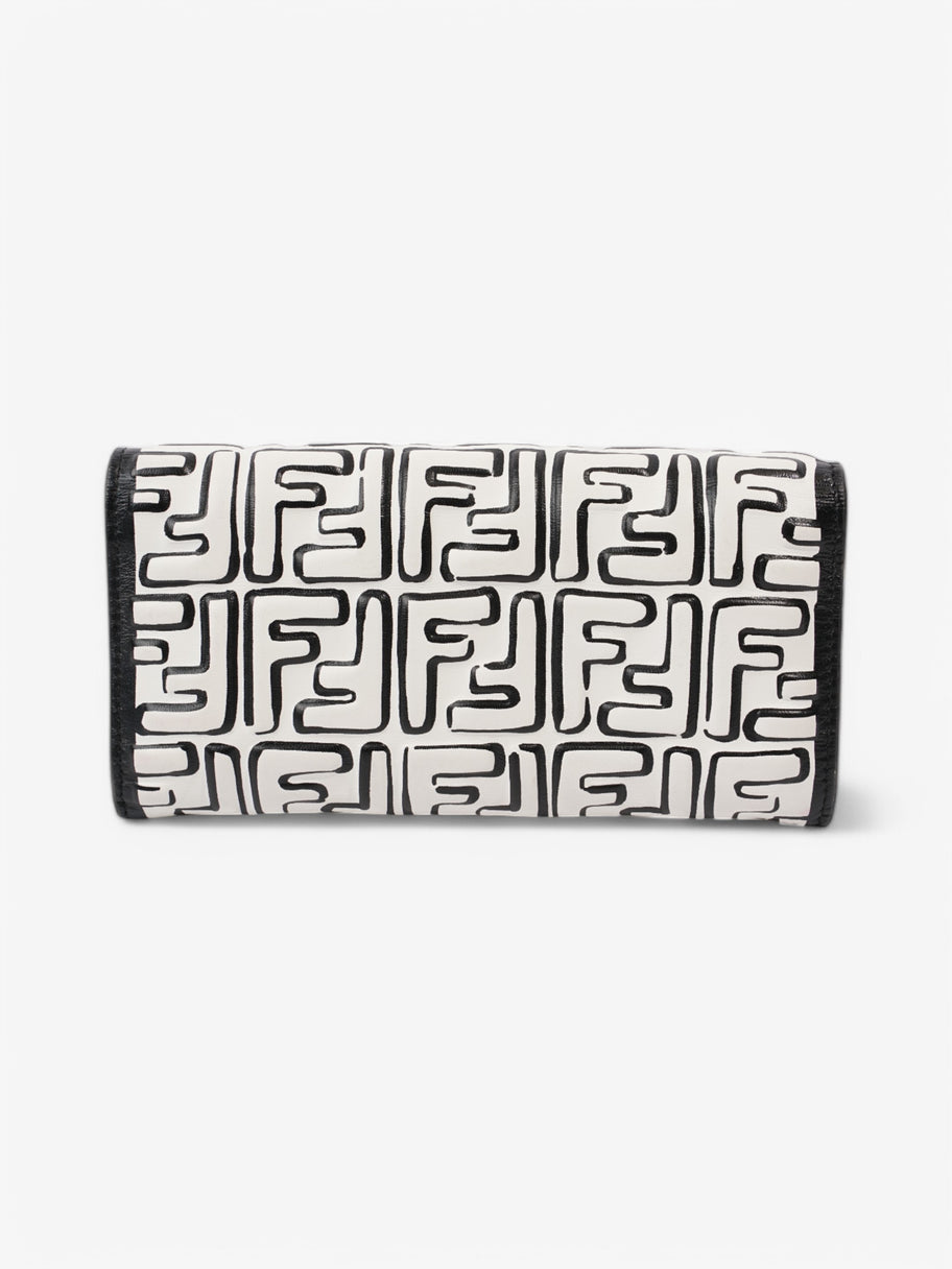 Fendi x Joshua Vides FF Embossed Continental Wallet on Chain Black / White Nappa Leather Image 2