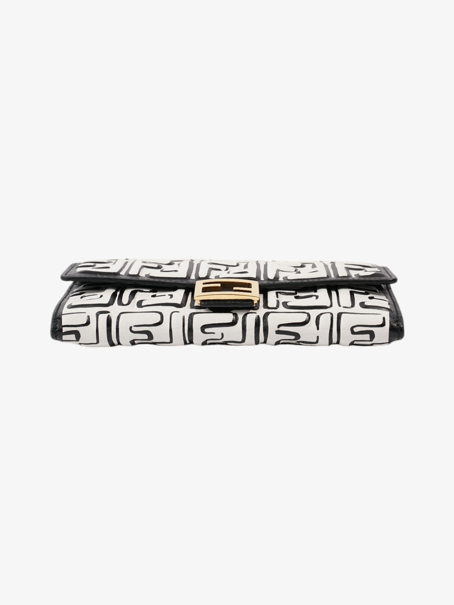 Fendi x Joshua Vides FF Embossed Continental Wallet on Chain Black / White Nappa Leather Image 5