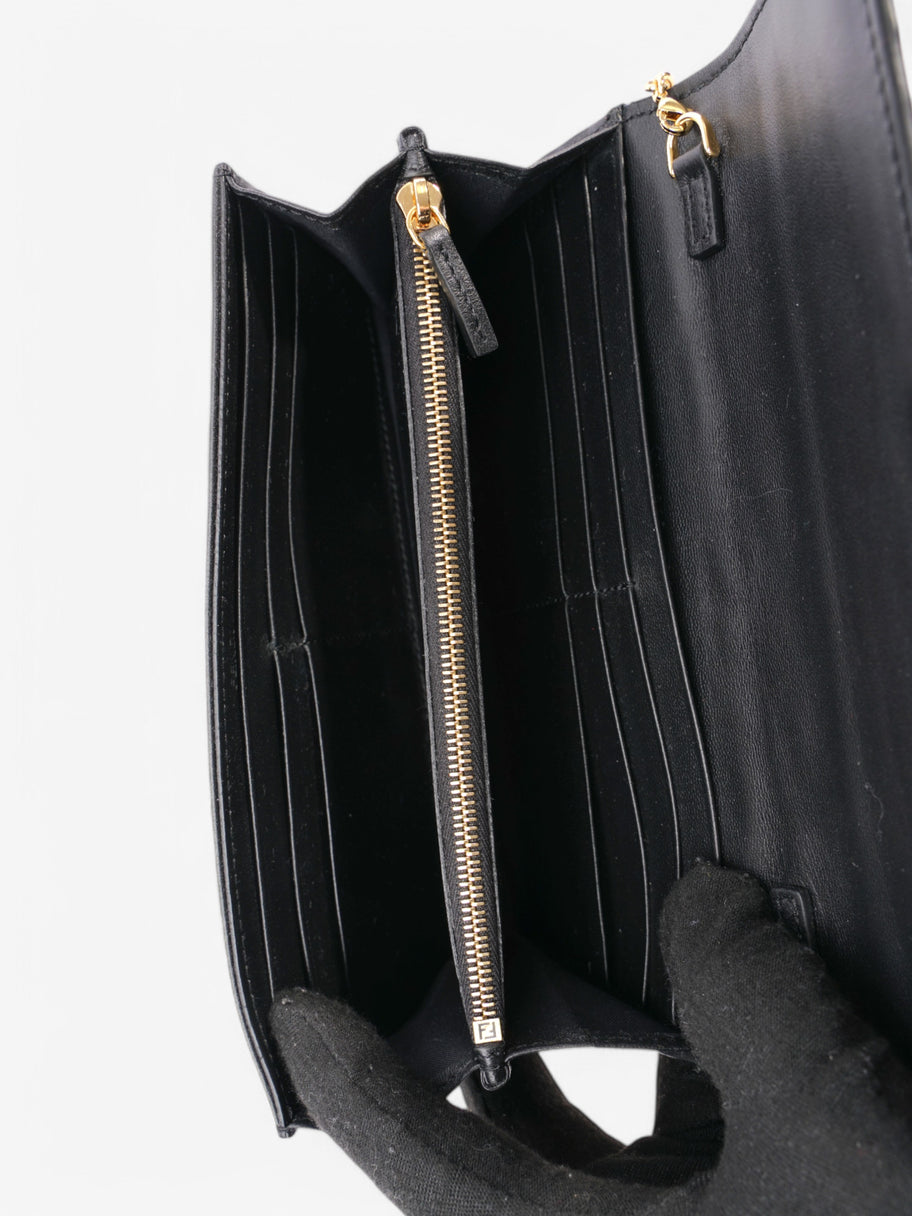 Fendi x Joshua Vides FF Embossed Continental Wallet on Chain Black / White Nappa Leather Image 9