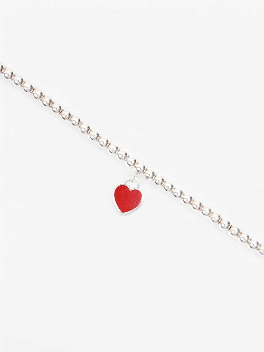 Tiffany and Co Heart Tag Bracelet Red Silver Sterling Image 4