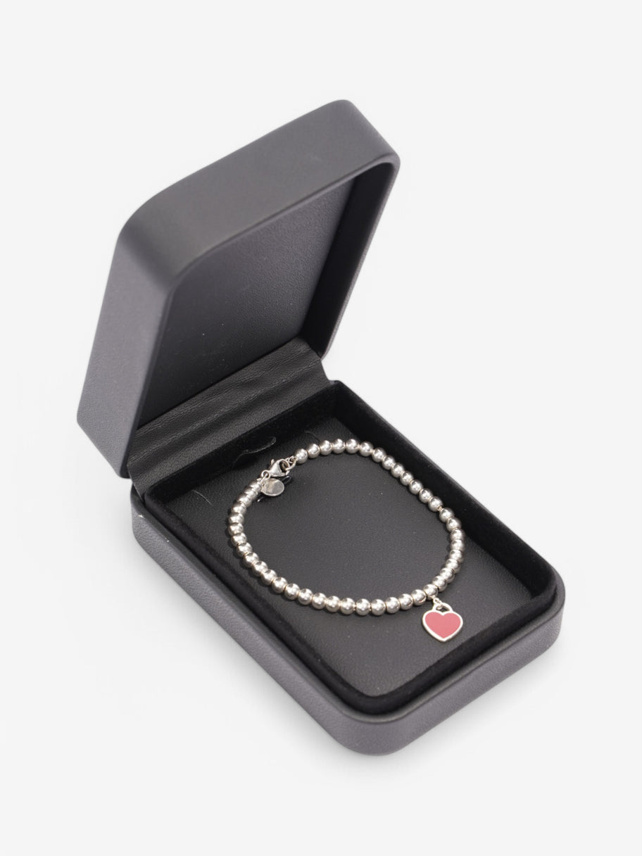 Tiffany and Co Heart Tag Bracelet Red Silver Sterling Image 6
