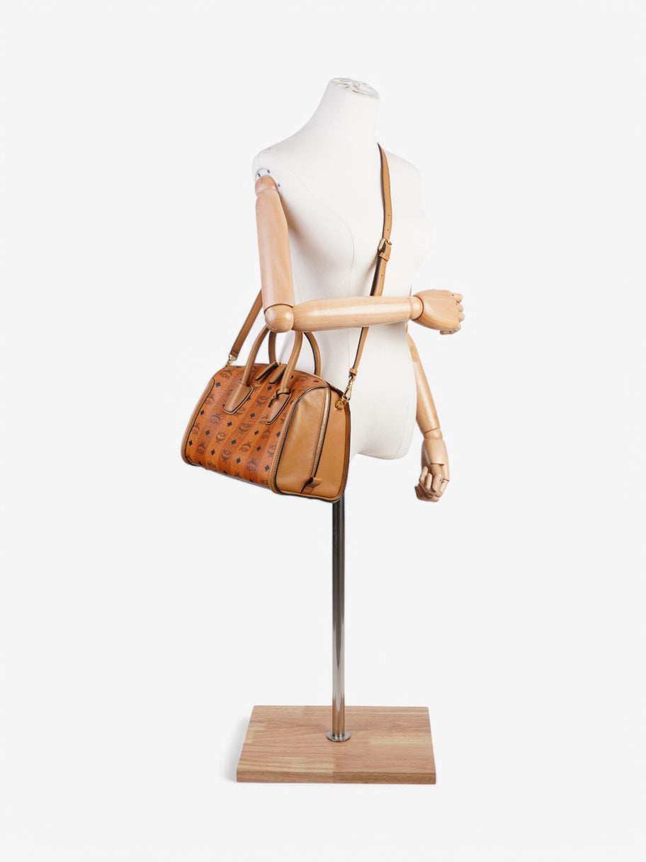 MCM Boston Bag Tan Leather Image 2