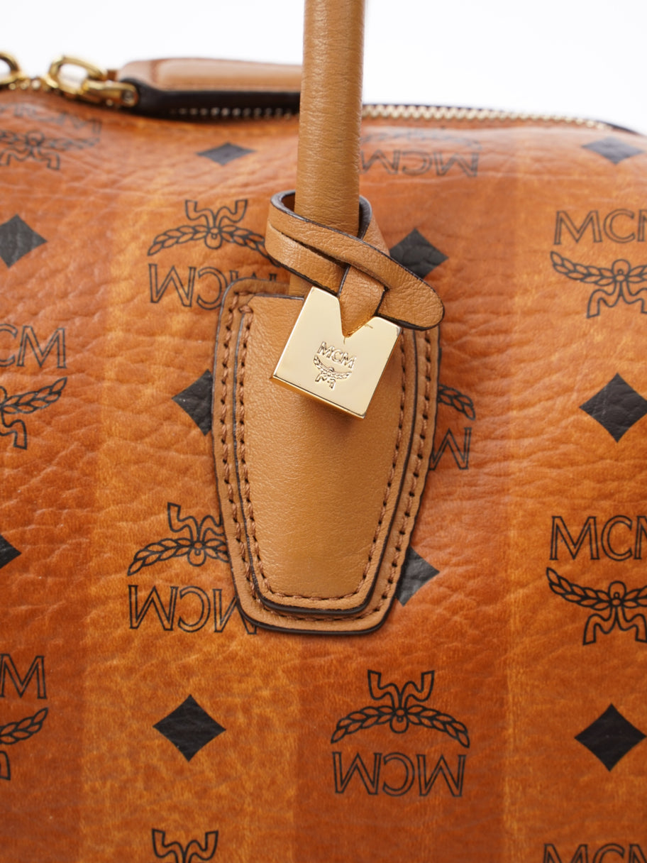MCM Boston Bag Tan Leather Image 7