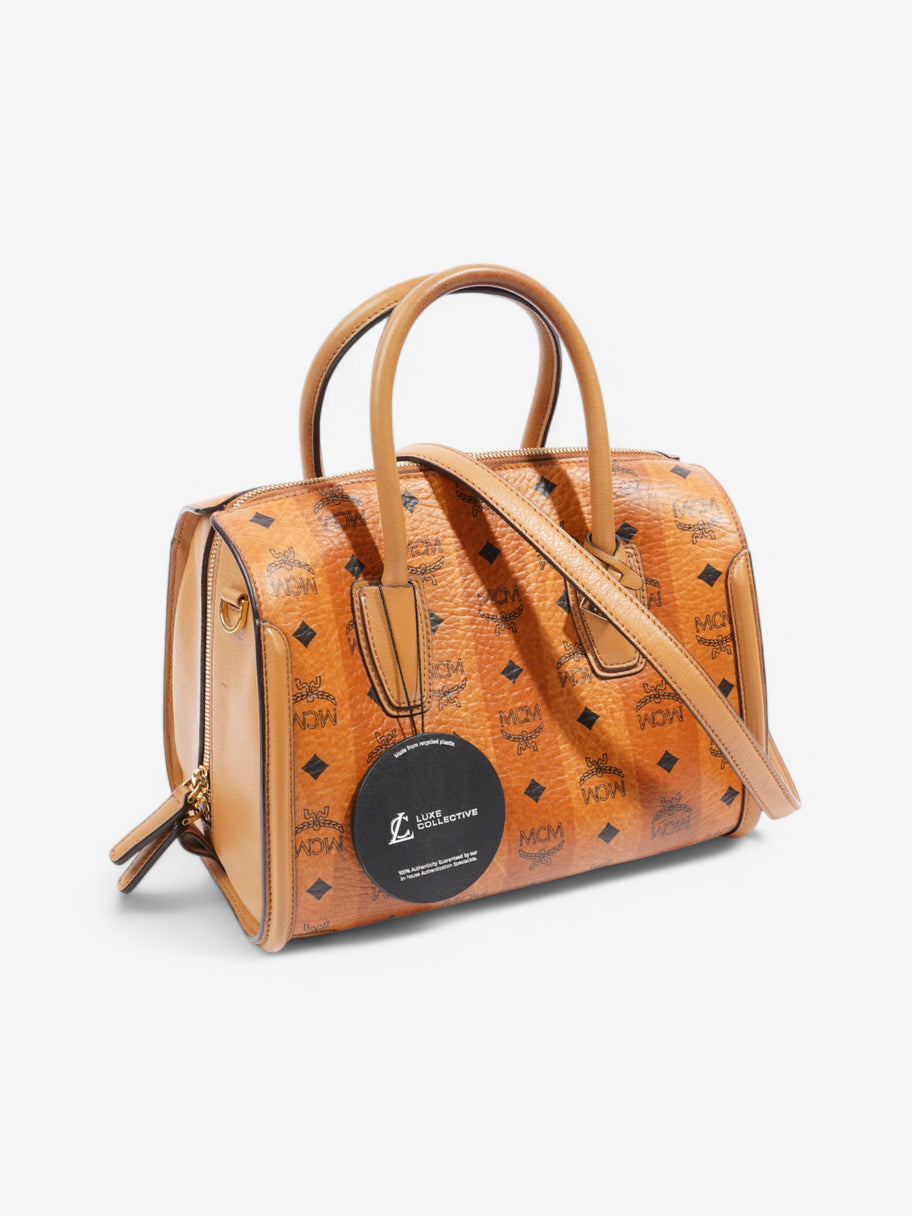 MCM Boston Bag Tan Leather Image 9