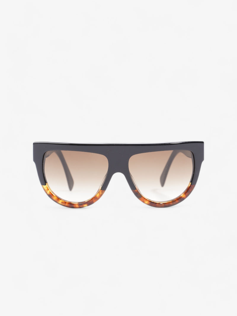  Celine Shadow Sunglasses Black / Havana Brown Acetate 150mm