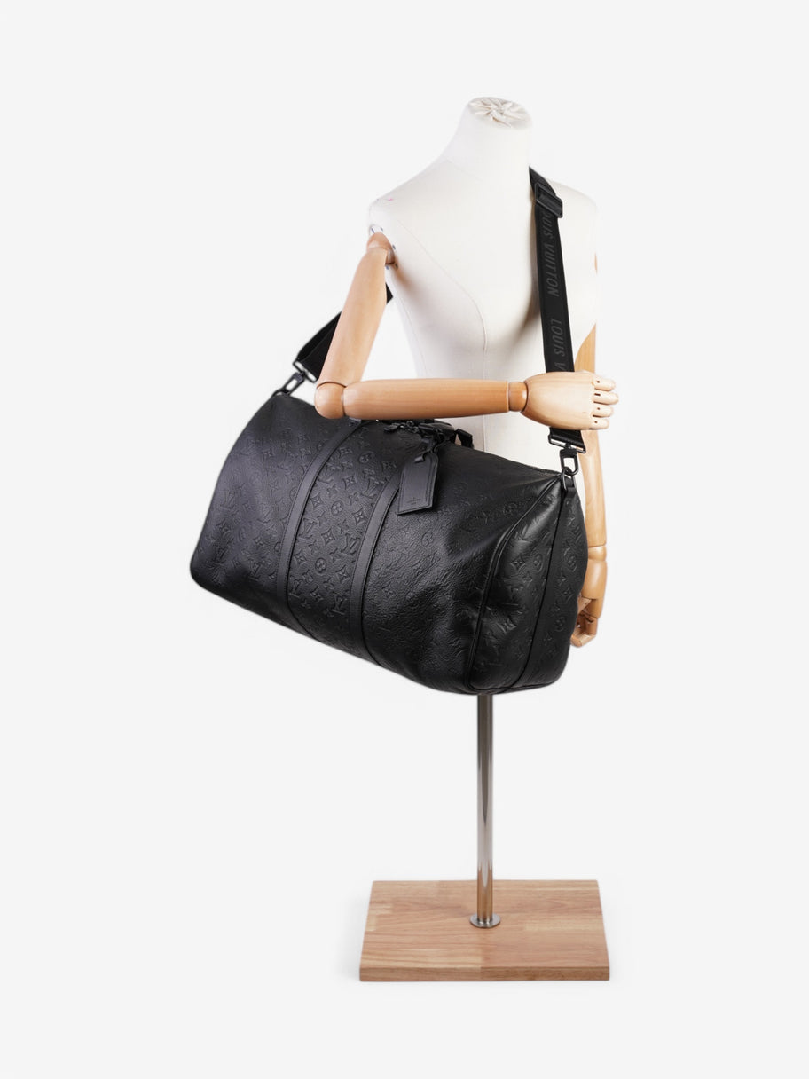 Louis Vuitton Keepall Bandouliere Monogram Shadow / Black Embossed Leather 50 Image 2