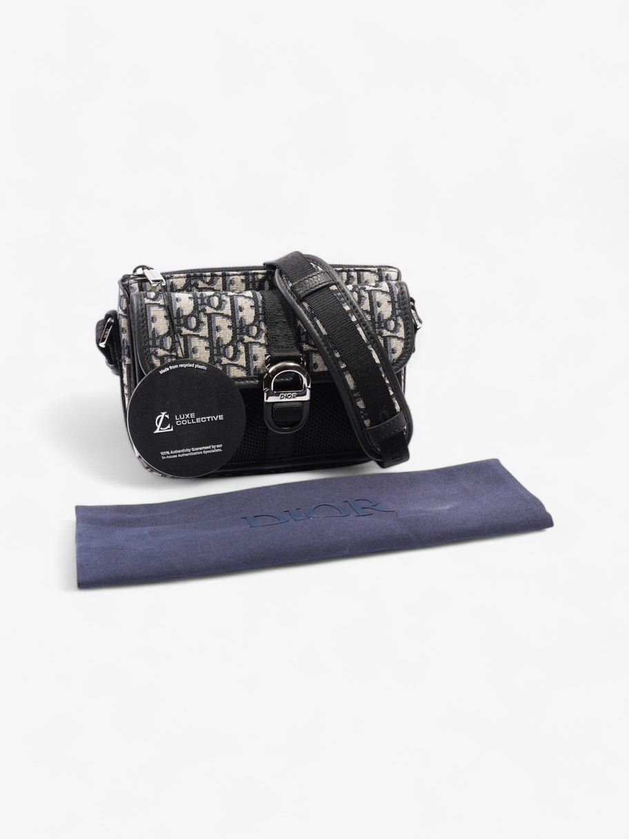 Christian Dior Monogram Messenger Bag Black / Blue Oblique Cotton Image 10