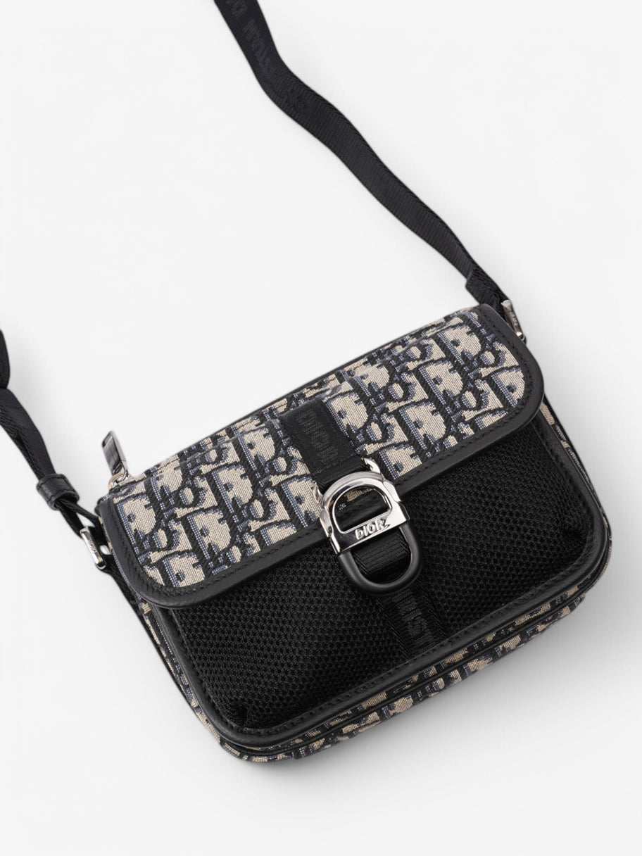 Christian Dior Monogram Messenger Bag Black / Blue Oblique Cotton Image 7