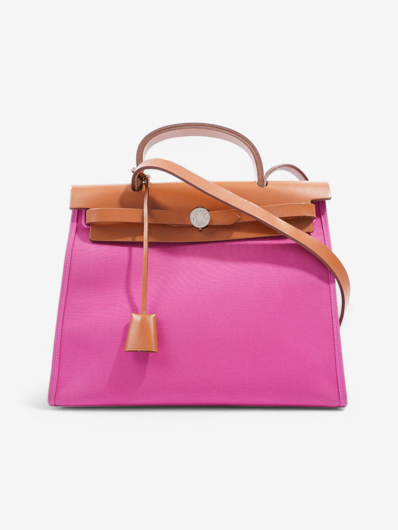  Hermes Her bag Pink / Brown Canvas