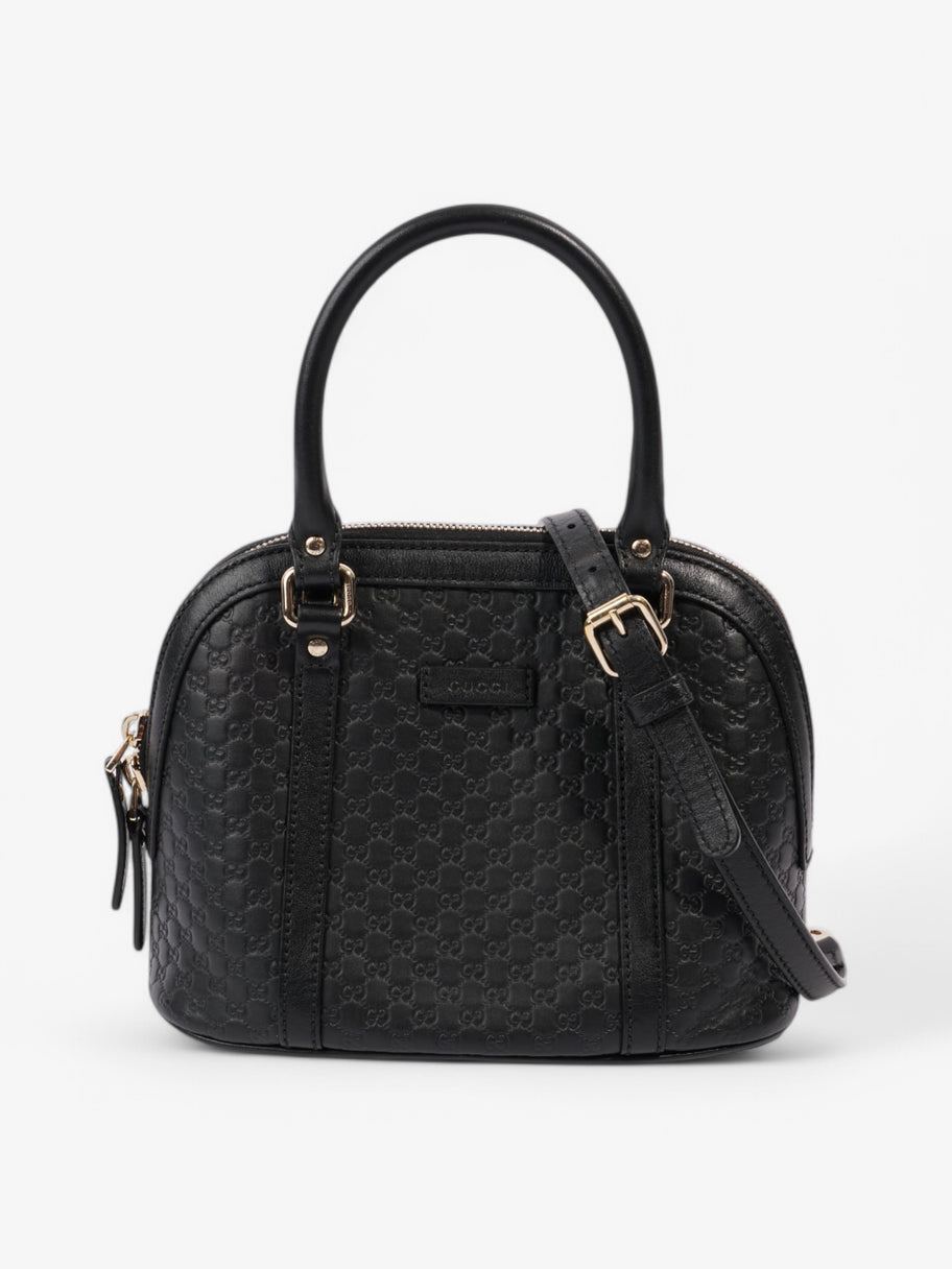 Gucci Microguccissima Dome Bag Black Embossed Leather Mini Image 1