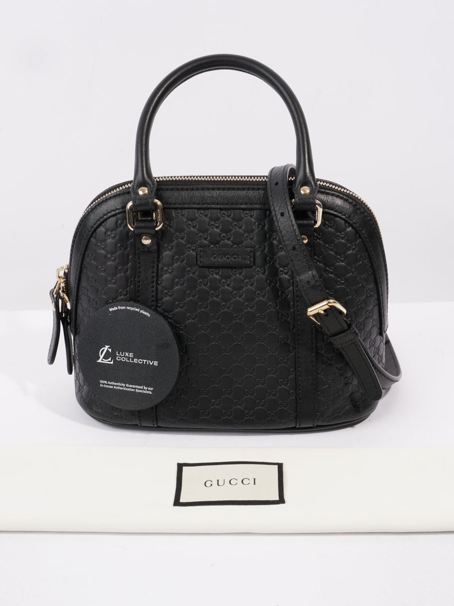 Gucci Microguccissima Dome Bag Black Embossed Leather Mini Image 10