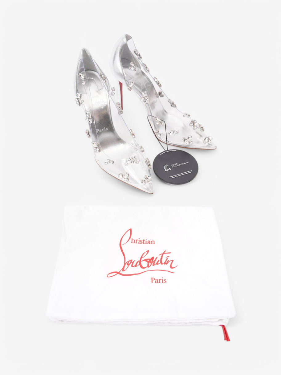Christian Louboutin So Kate 100 Silver PVC EU 37 UK 4 Image 9