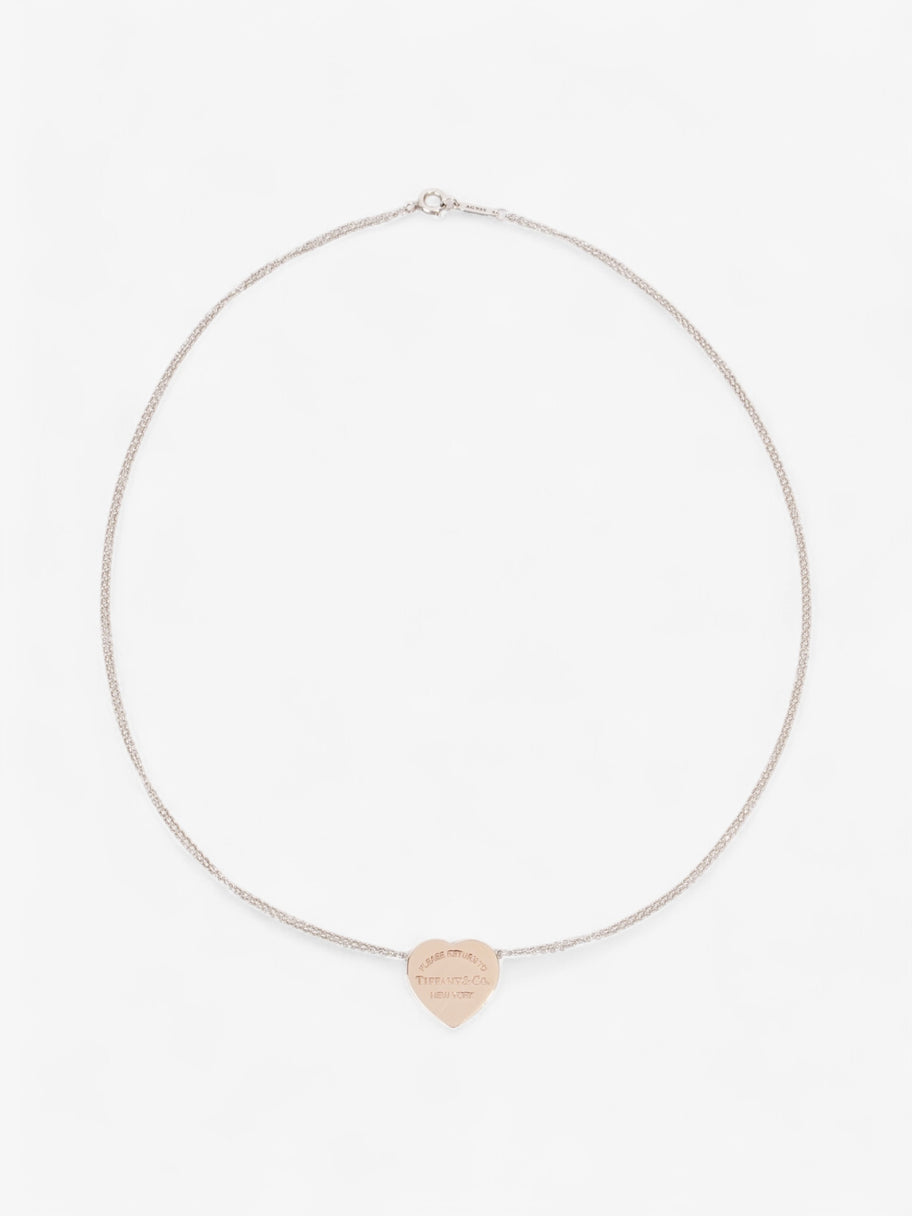 Tiffany and Co Return to Tiffany Heart Double Chain Necklace Rose Gold / Silver Silver Sterling Image 1