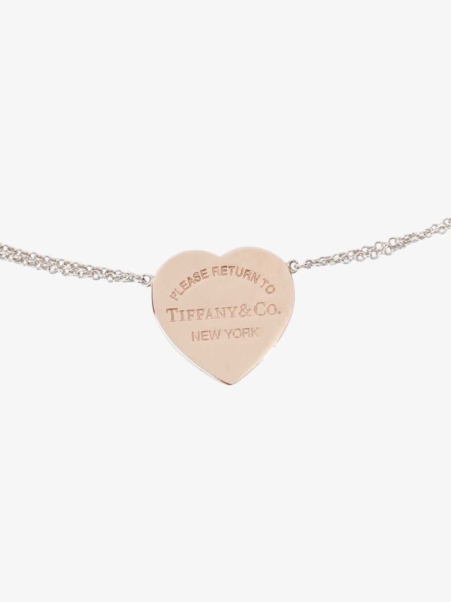 Tiffany and Co Return to Tiffany Heart Double Chain Necklace Rose Gold / Silver Silver Sterling Image 2
