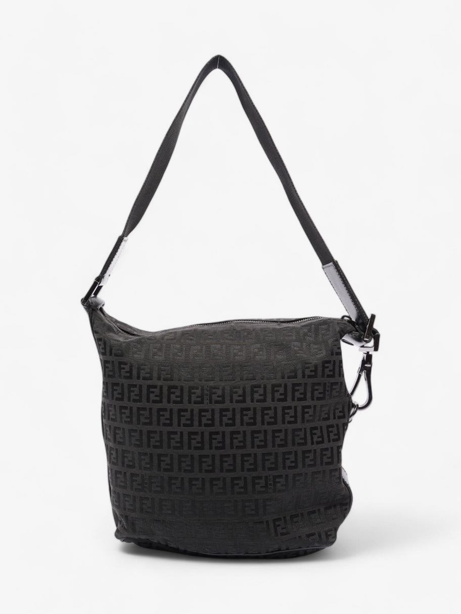 Fendi Zucchino Shoulder Bag Black Canvas Image 4