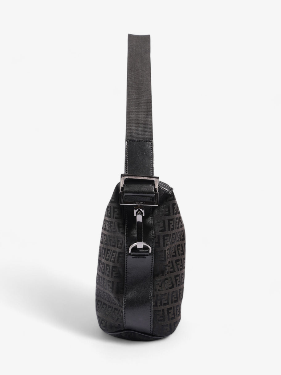 Fendi Zucchino Shoulder Bag Black Canvas Image 5