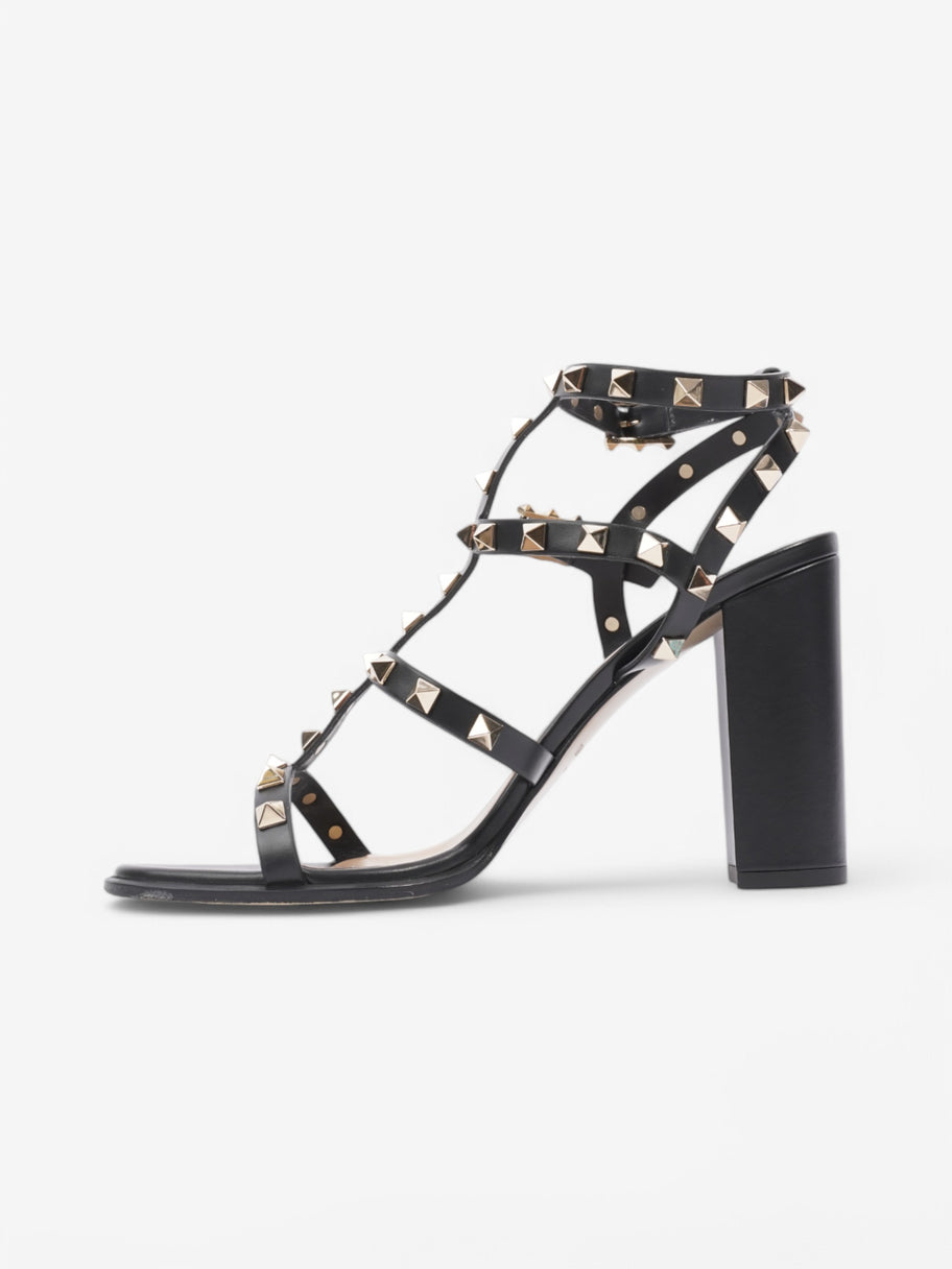 Valentino Rockstud Sandals 90 Black / Gold Leather EU 38.5 UK 5.5 Image 3