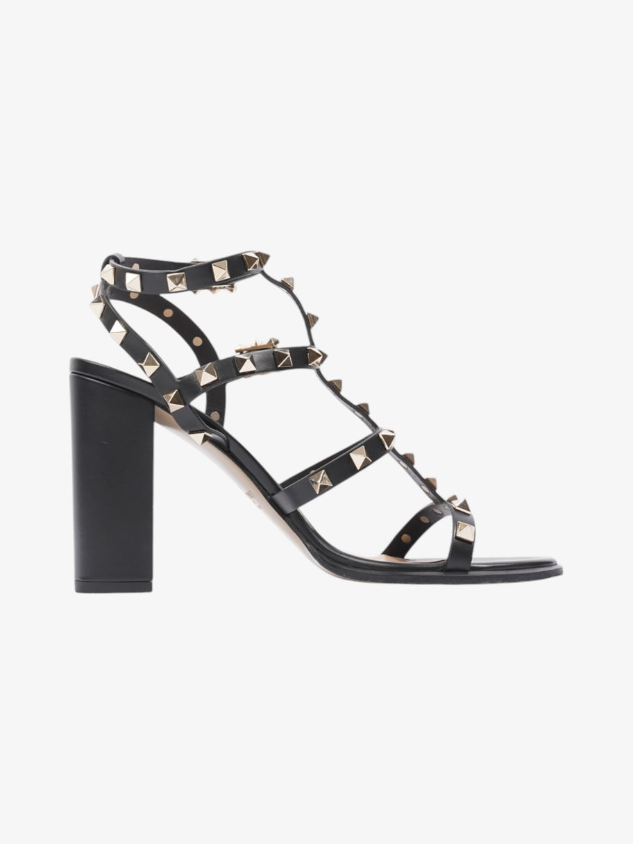 Valentino Rockstud Sandals 90 Black / Gold Leather EU 38.5 UK 5.5 Image 4