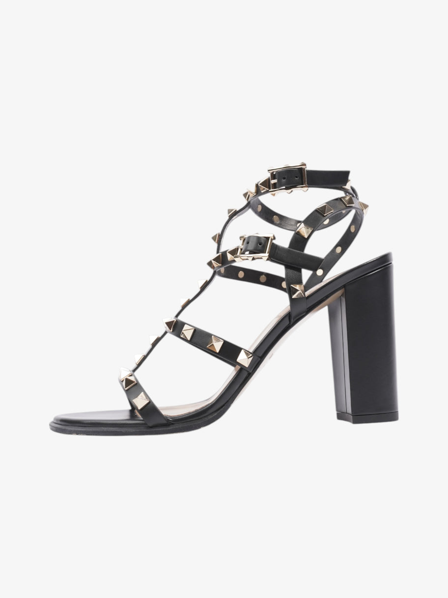 Valentino Rockstud Sandals 90 Black / Gold Leather EU 38.5 UK 5.5 Image 5