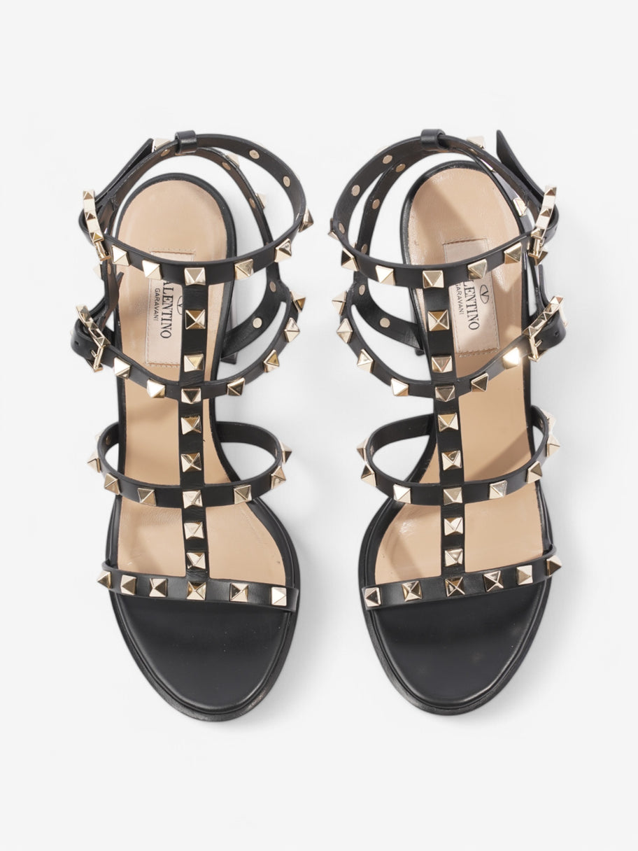 Valentino Rockstud Sandals 90 Black / Gold Leather EU 38.5 UK 5.5 Image 8