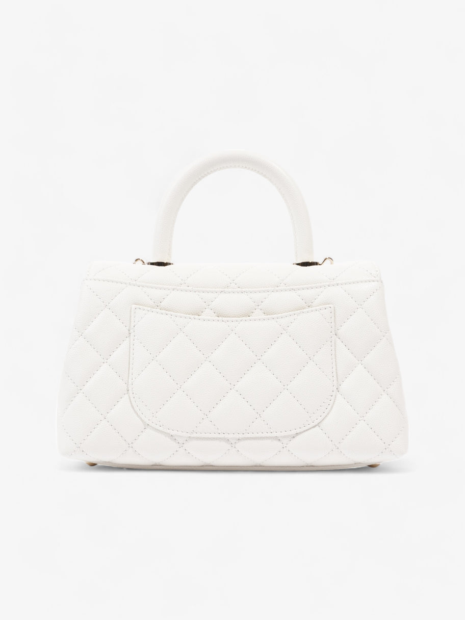 Chanel Coco Top Handle White Caviar Leather Mini Image 4
