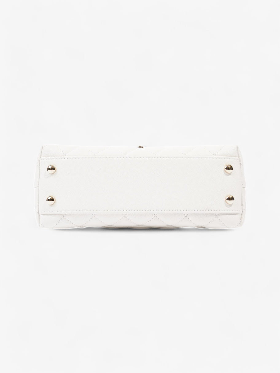 Chanel Coco Top Handle White Caviar Leather Mini Image 6