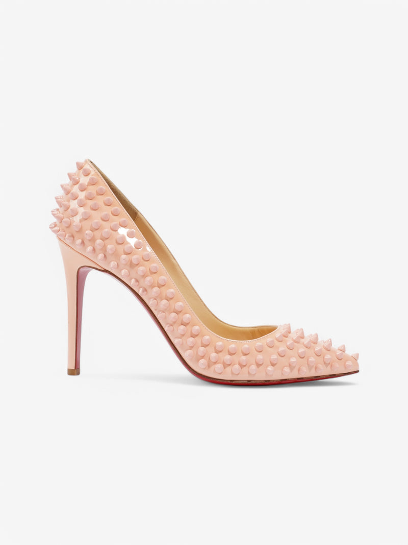  Christian Louboutin Pigalle Spikes 100 Peach Patent Leather EU 39.5 UK 6.5