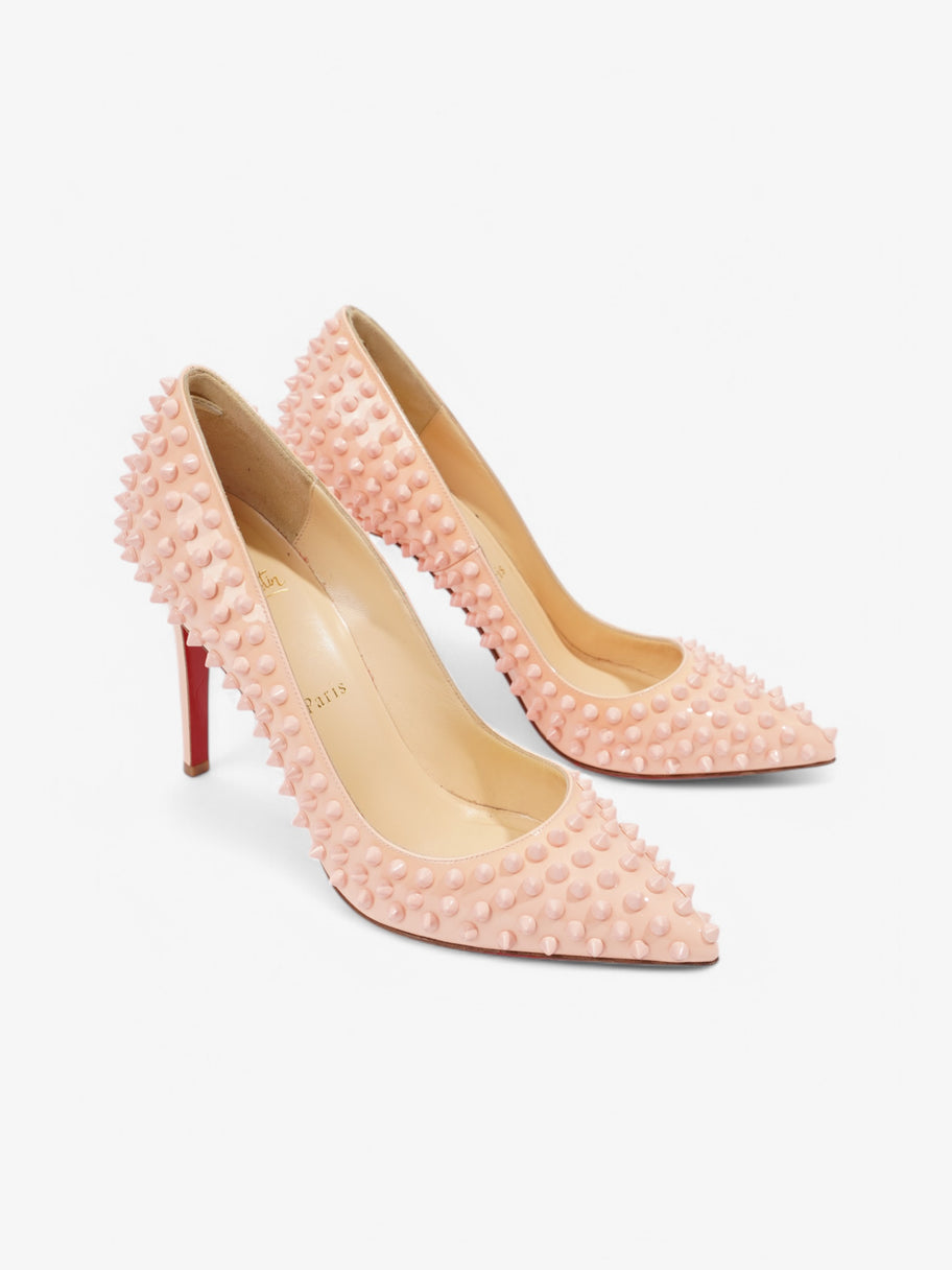 Christian Louboutin Pigalle Spikes 100 Peach Patent Leather EU 39.5 UK 6.5 Image 2