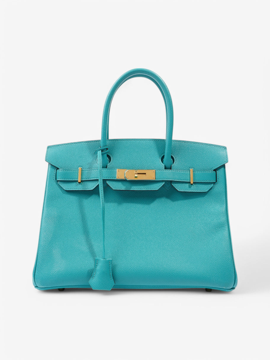 Hermes Birkin Blue Paon Epsom Leather 30 Image 1