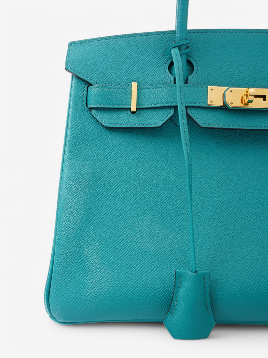 Hermes Birkin Blue Paon Epsom Leather 30 Image 10