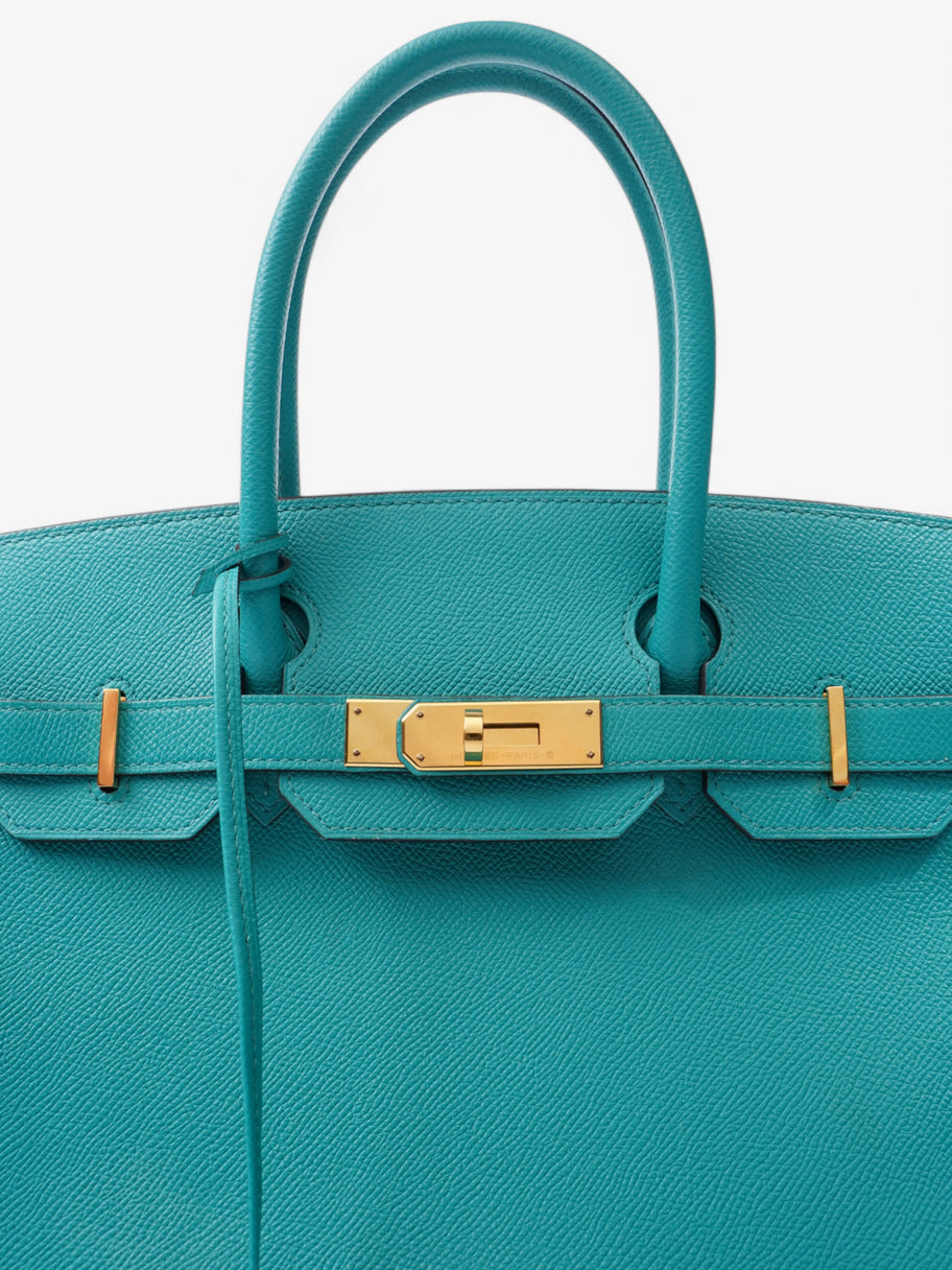 Hermes Birkin Blue Paon Epsom Leather 30 Image 7
