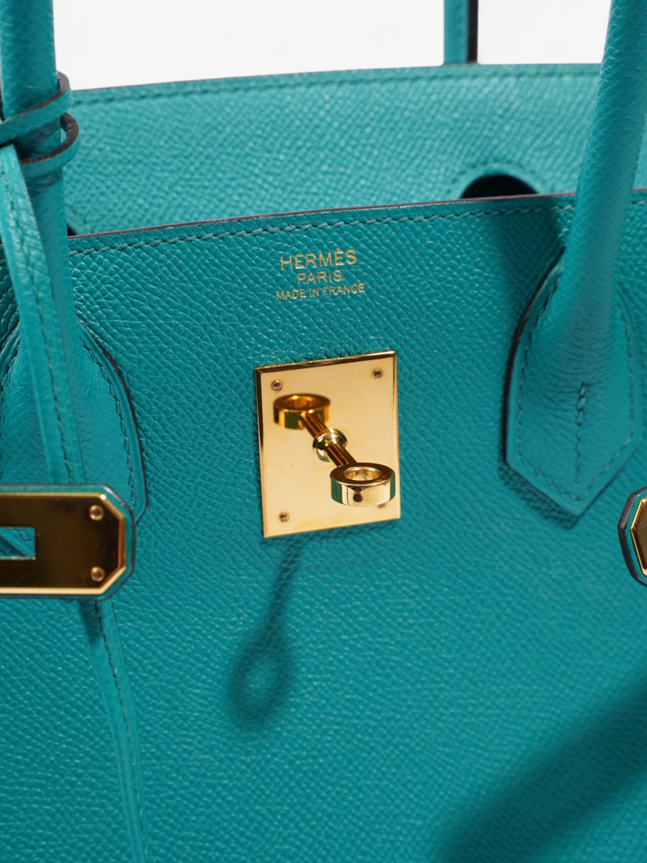 Hermes Birkin Blue Paon Epsom Leather 30 Image 8