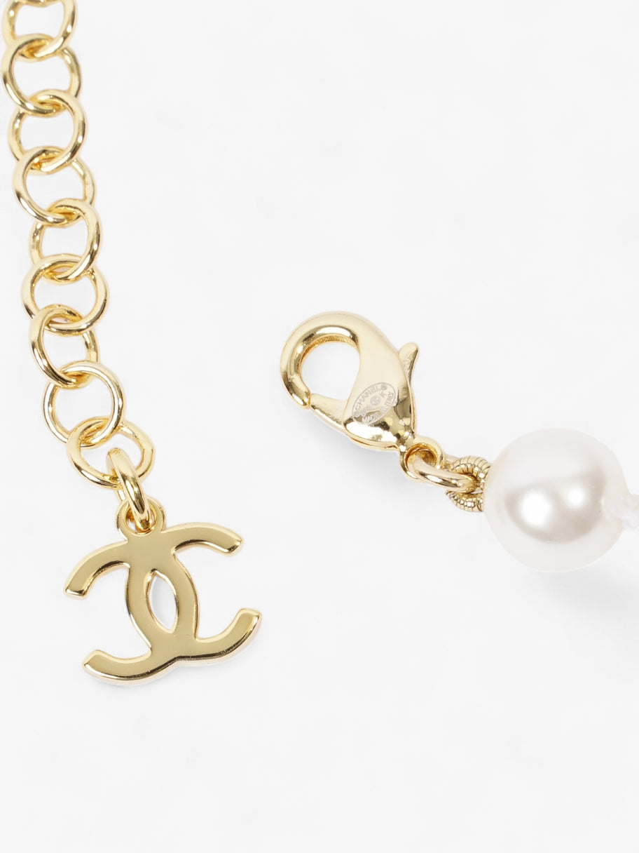 Chanel CC Faux Pearl Drop Chain Pearl / Gold Base Metal Image 4