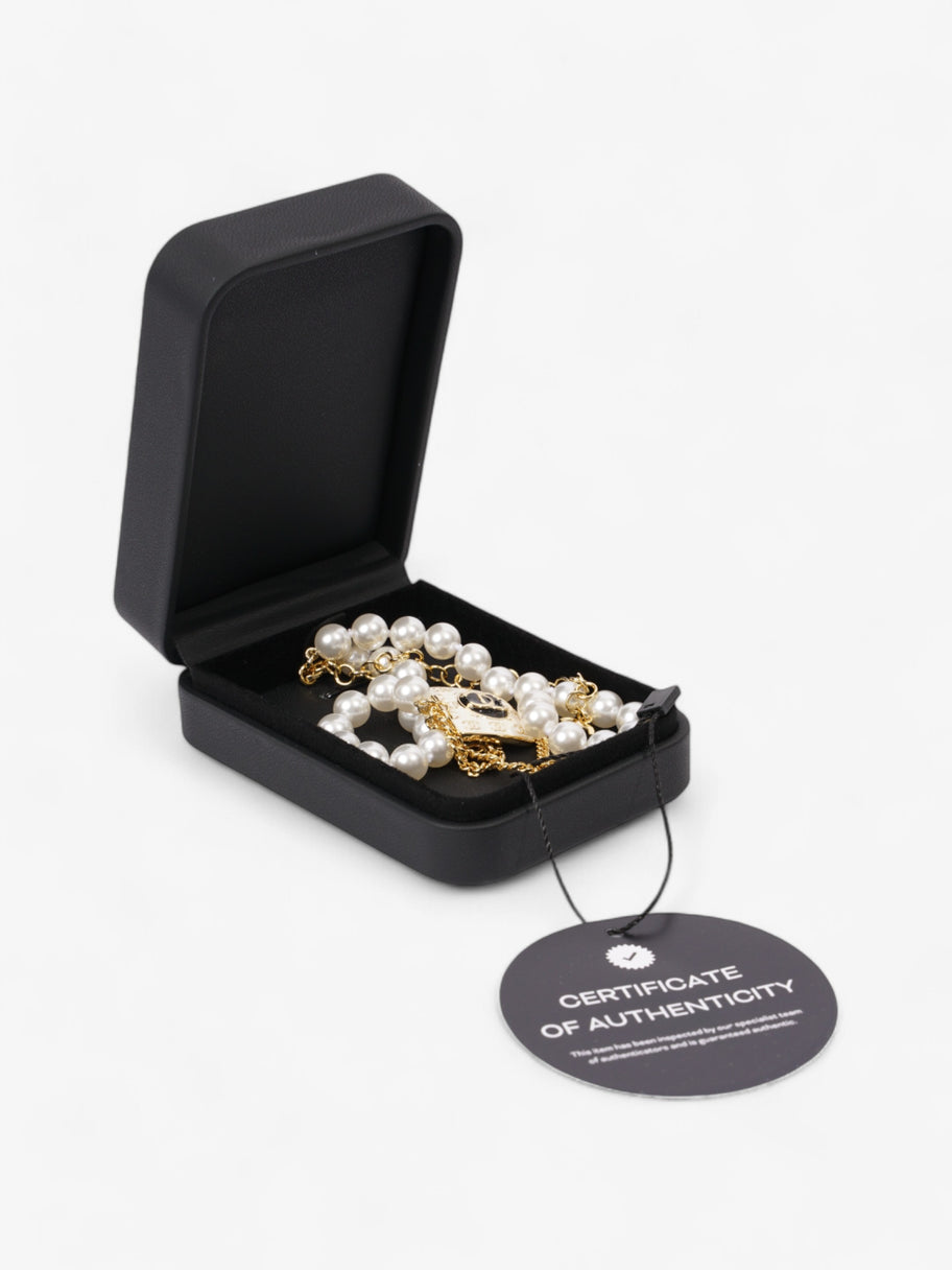 Chanel CC Faux Pearl Drop Chain Pearl / Gold Base Metal Image 5