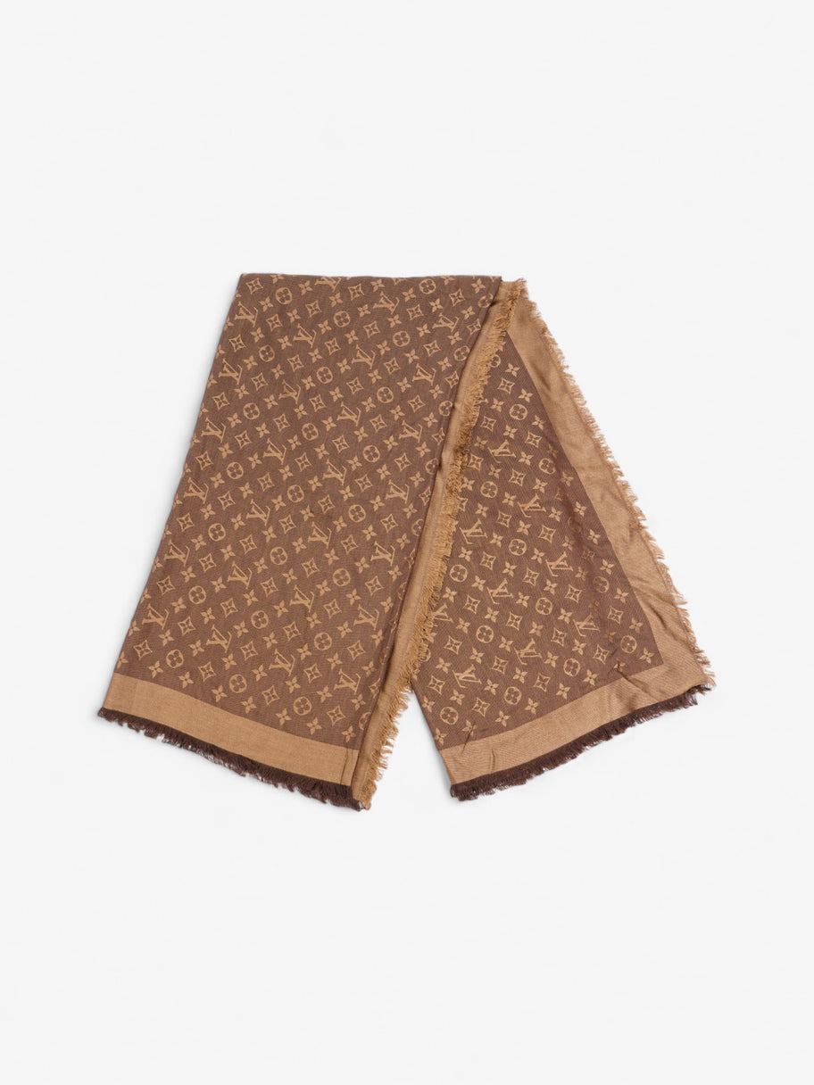 Louis Vuitton Monogram Shawl Brown Wool Image 1