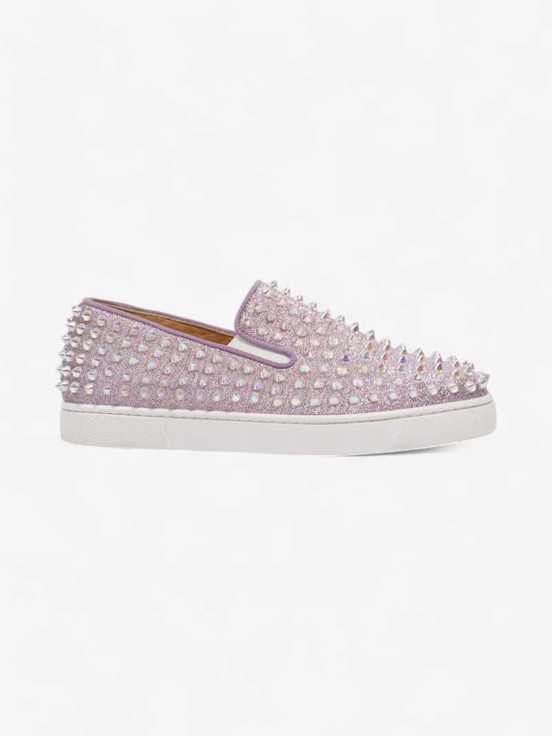  Christian Louboutin Roller Boat Sneakers Purple Canvas EU 38 UK 5