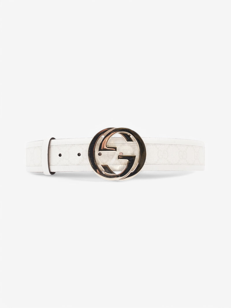  Gucci GG Belt White  Coated Canvas