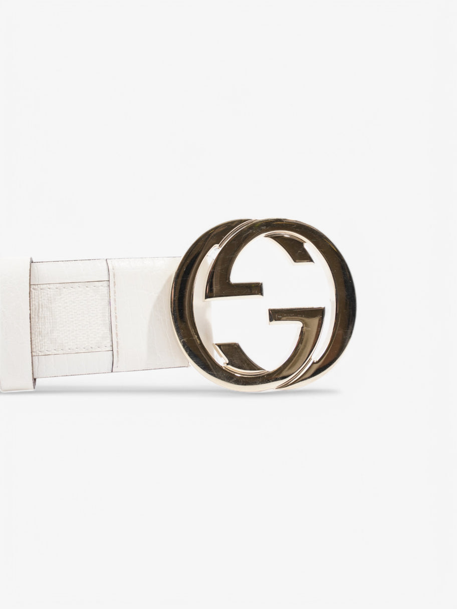 Gucci GG Belt White  Coated Canvas Image 3