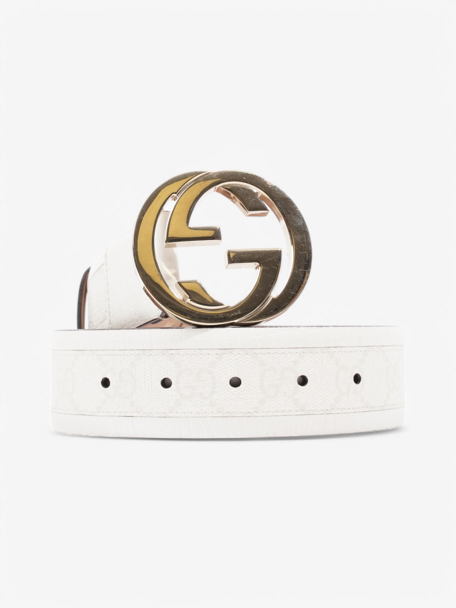 Gucci GG Belt White  Coated Canvas Image 5